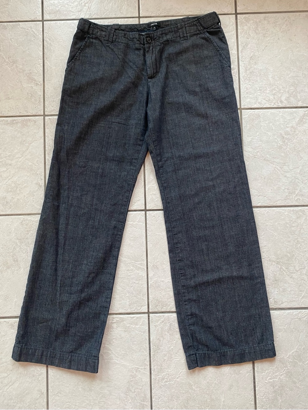 VTG Jacob Black Wide Leg Trouser Pants Sz 32x32 Linen Blend Y2K 90s Casual Women